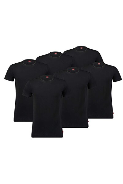 Levi's Herren T-Shirts, 6er Pack - Rundhals 6P ECOM, Kurzarm, einfarbig