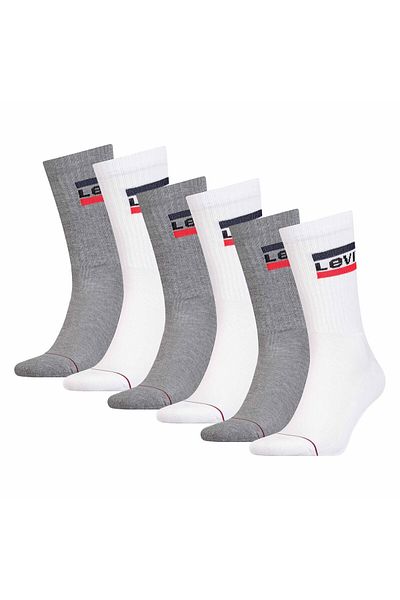 Levi's LEVI´S Unisex 6er Pack Sportsocken - Regular Cut SPRTWR, Logo, einfarbig