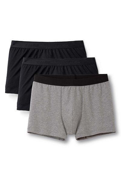Calida Herren Boxershorts, 3er Pack - Natural Benefit, Elastikbund, Single Jersey