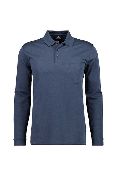 Ragman Herren Langarm-Poloshirt - Soft Knit Polo Knopf Langarm, Baumwollmischung, Knopfleiste, Easy