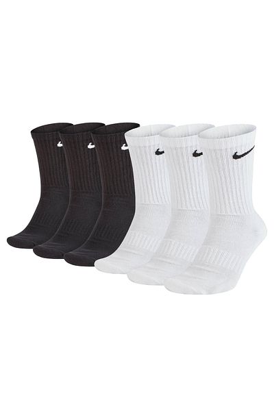 Nike Unisex 6er Pack Sportsocken - Everyday, Cotton Cushioned Crew, einfarbig