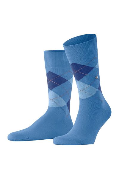Burlington Herren Socken - King, Baumwolle, Rautenmuster, Logoemblem
