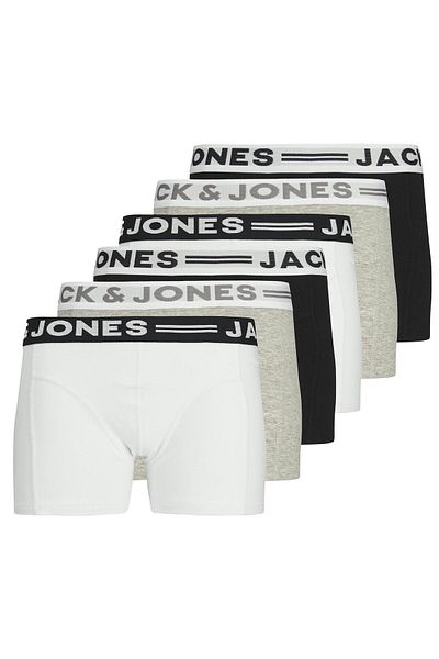 Jack & Jones JACK&JONES Jungen Boxershorts, 6er Pack - SENSE TRUNKS, Baumwoll-Stretch, Logobund