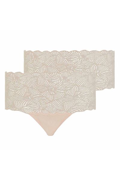 Chantelle Damen Taillenslip 2er Pack - SoftStretch, High Waist, Spitze, Einheitsgröße 36-44