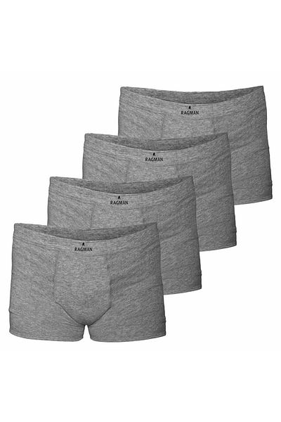 Ragman Herren Boxershorts, 4er Pack - Unterwäsche, Unterhose, Baumwollmischung, Logo, einfarbig