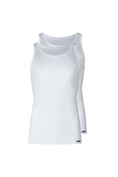 Skiny Herren Unterhemden, 2er Pack - Tank Top DP, ärmellos, Feinripp, Baumwolle