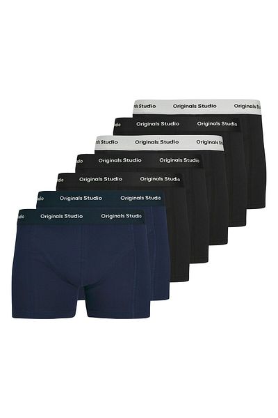 Jack & Jones JACK&JONES Herren Boxershorts, 7er Pack - JACVESTERBRO SOLID TRUNKS 7 PACK, Baumwoll-Stretch