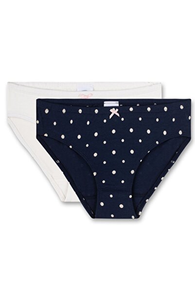 Sanetta Mädchen Rioslip, 2er Pack - Unterwäsche, Unterhose, Jersey, Punkte
