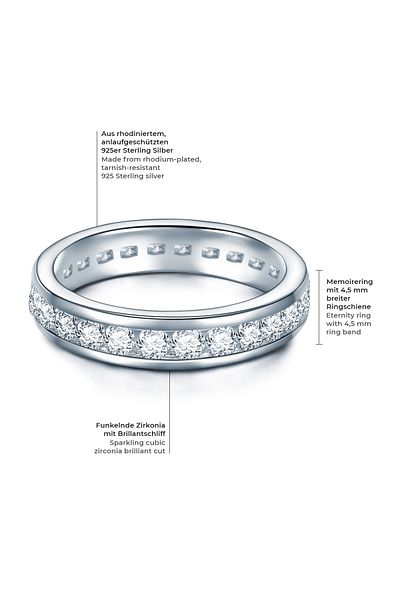 Trilani Silberring Ring Sterling Silber Zirkonia weiß