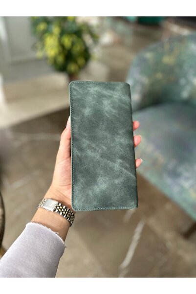 Deriza Шкіряний гаманець Tiguan Twist 2323 Unisex - з відділенням для телефону, хакі