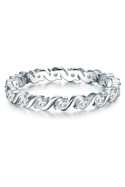 Trilani Silberring Ring Sterling Silber Zirkonia Weiß