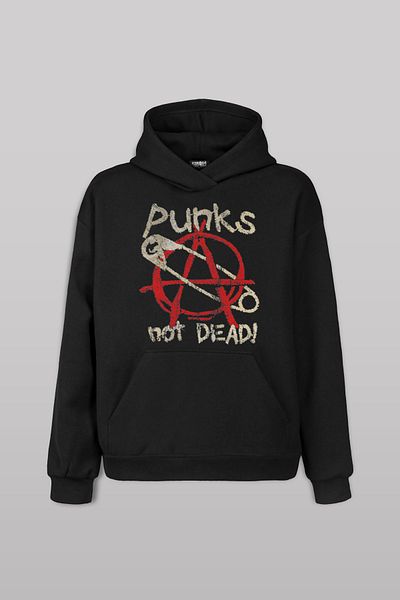 Kendim Seçtim Hanocă cu glugă cu glugă cu imprimeu Punk Is Not Dead - Rock Streetwear Street Culture