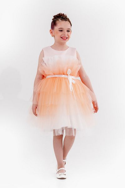 Eray Kids Βραδινό φόρεμα για κορίτσια με ζωσμένη φούστα με βολάν