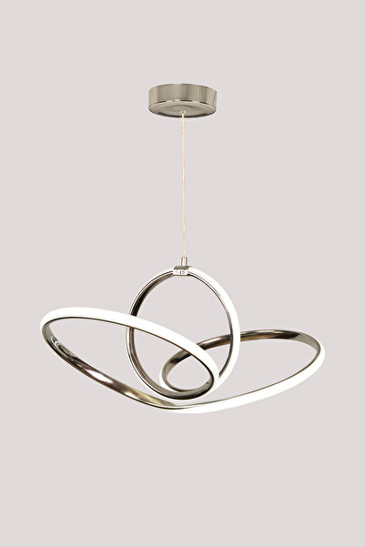 FUZON Titanic Led Avize 3 Renk Kumandalı Krom Ledli Avize Oturma Odası Avize