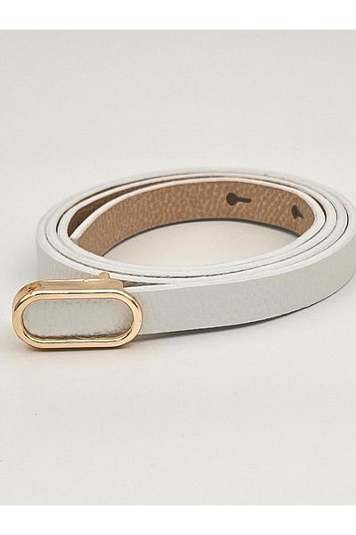 Descoin Imported Oval Gold Buckle Thin Belt, Trouser Belt, Shirt Belt, Jacket Belt