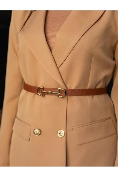 Descoin Thin Women's Belt with Long Buckle, Coat Belt, Shirt Belt, Dress Belt,Dress Belt