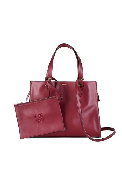 Desa Seven Medium Claret Red Women's Leather Shoulder Bag