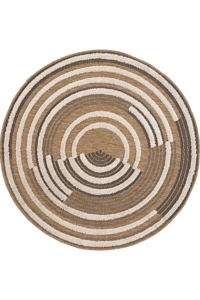 Cool Halı Safari 674 Siyah Iskandinav Yuvarlak Dekoratif Etnik Halı Natural M...
