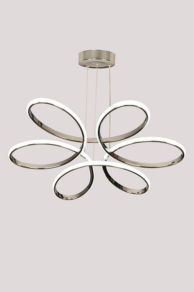 FUZON 3 Color Orchid Modern Chrome Case Living Room Led Chandelier Orchid Without Remote Control 3 Color Living Room Chandelier