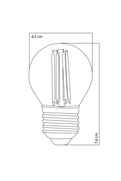 Edison G45 Şeffaf Cam E27 Mini Led Ampul - 3000 Kelvin Beyaz Cam Sarı Işık