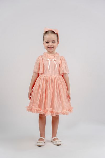 Eray Kids Βραδινό φόρεμα για κορίτσια με βολάν με λαιμόκοψη με πουά
