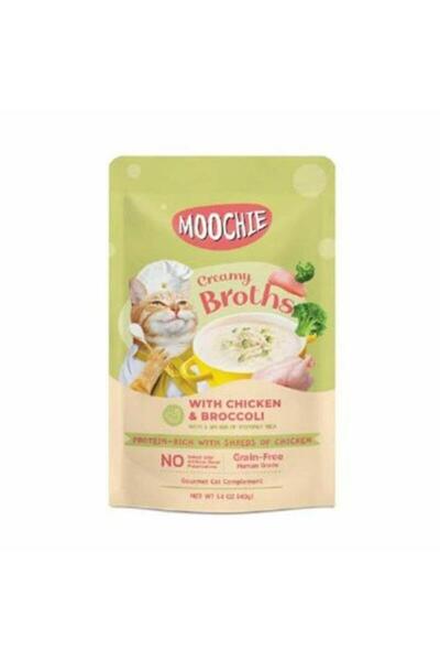 me-o Moochie Parça Tavuk Etli Ve Brokolili Tahılsız Kedi Çorbası 40 gr