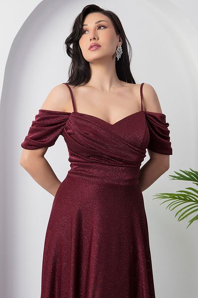 PULLIMM Rochie cu sclipici cu bretele de umăr
