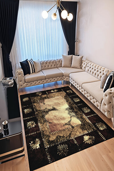 YTR HOME Dijital Baskı Yıkanabilir Kaymaz Taban Dekoratif Salon Mutfak Halısı...