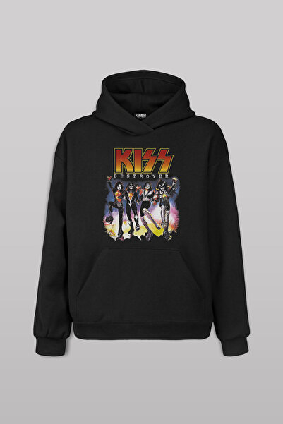 Kendim Seçtim Unisex majica Kiss The Destroyer Rock muzika album crna Štampan...