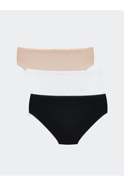 LC Waikiki Pachet de 3 culotte bikini cu dantelă de sezon nou - S50307Z8