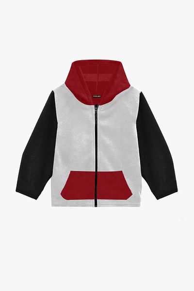 Vtklmn Vatkalimon Kids White Black Red Hooded Fleece Jacket with Pockets for Girls Boys