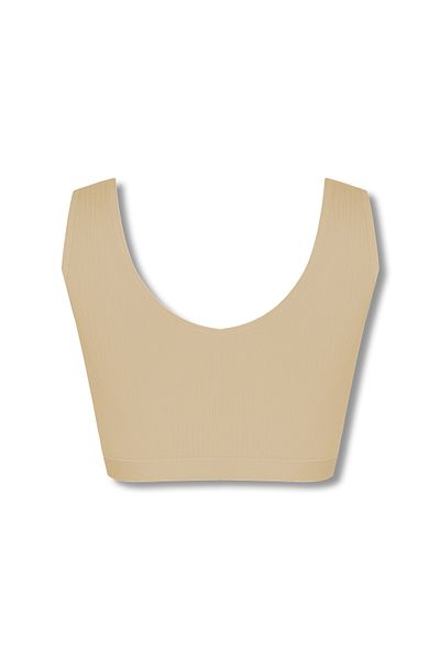 HNX Cotton Corded Textured Thick Strap Removable Covered Women's Bustier