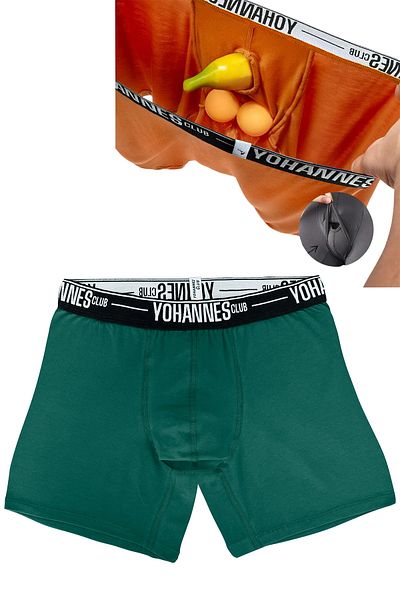 Yohannes Club Ανδρικά Ανατομικά Βαμβακερά Μπόξερ Olive Green - Μονά