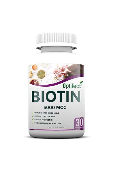 OptiTect Biotin 5000 Mcg, Unflavored, 30 Veggie Capsules
