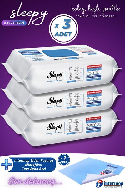 Sleepy Easy Clean Surface Clean. Towel 100 X3 Pieces
