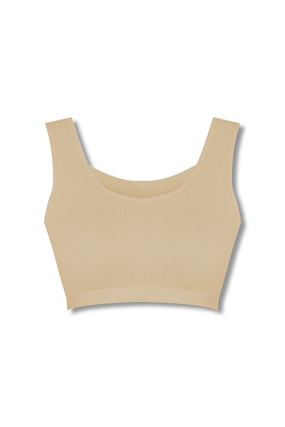 HNX Cotton Corded Textured Thick Strap Removable Covered Women's Bustier