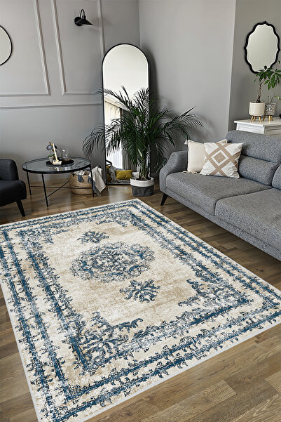 YTR HOME Dijital Baskı Yıkanabilir Kaymaz Taban Dekoratif Salon Mutfak Halısı...
