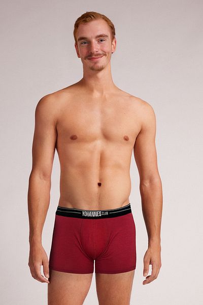 Yohannes Club Yohannesclub Men's Custom Anatomical Cotton Boxers - Single Burgundy