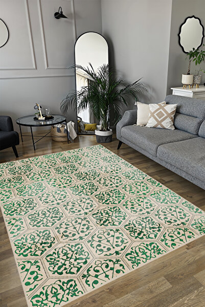 YTR HOME Dijital Baskı Yıkanabilir Kaymaz Taban Dekoratif Salon Mutfak Halısı...