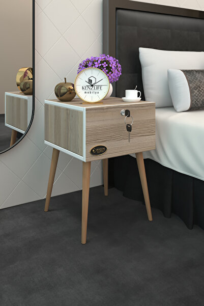 Kenzlife Komodin Kazuki Crd 60*39*39 Komidin Ahşap Ayaklı Kitaplık Ayakkabılık Kapaklı Arkalıklı