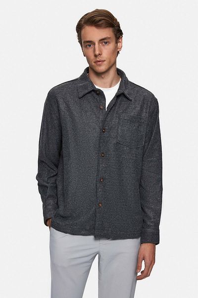 Twn Μπουφάν πουκάμισο Anthracite Dobby Relaxed Fit