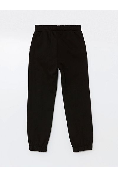 LC Waikiki LCW Kids Μαύρη ελαστική μέση για κορίτσια Χοντρό παντελόνι Jogger