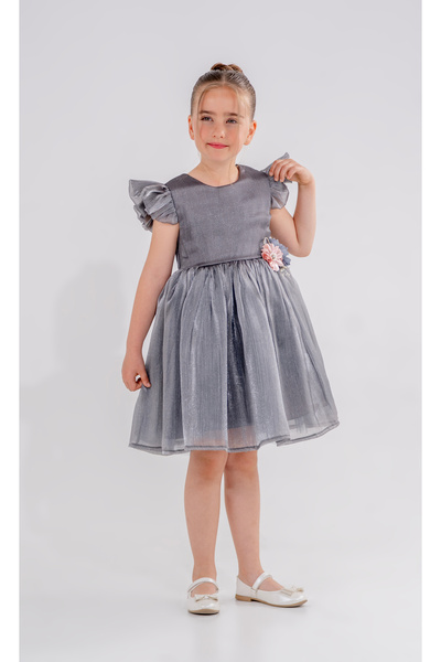 Eray Kids Večernja haljina za devojčice sa cvetnim uzorkom i rukavima sa vola...