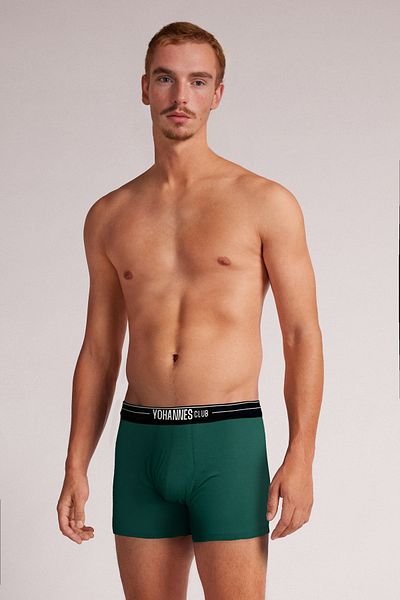 Yohannes Club Ανδρικά Ανατομικά Βαμβακερά Μπόξερ Olive Green - Μονά