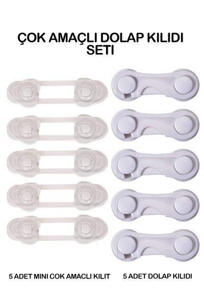 askıcım (10 ADET) Çok Amaçlı Dolap Kilidi Seti Bebek Ve Çocuk Güvenlik Kilidi