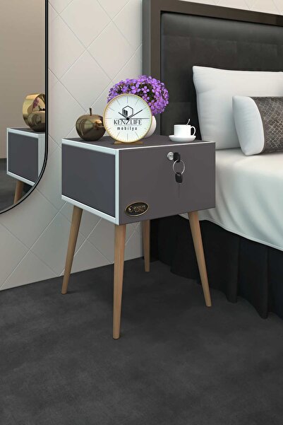 Kenzlife Komodin Kazuki Gri 60*39*39 Komidin Ahşap Ayaklı Kitaplık Ayakkabılı...