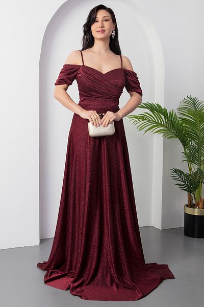 PULLIMM Rochie cu sclipici cu bretele de umăr