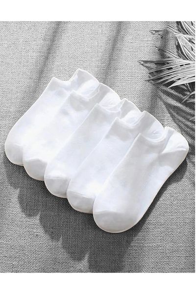 Marlin Men's 12-Pack Plain White Invisible Sneakers Socks