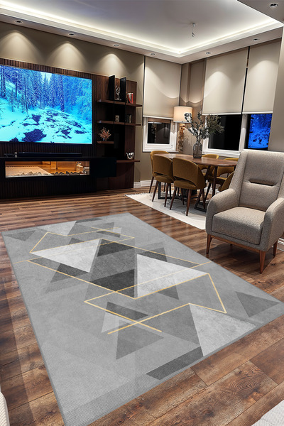 YTR HOME Dijital Baskı Yıkanabilir Kaymaz Taban Dekoratif Salon Mutfak Halısı...