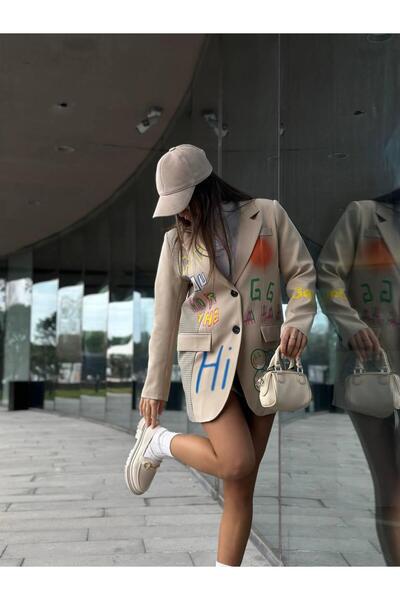 LOKADI Γυναικείο μπουφάν Oversize με στάμπα